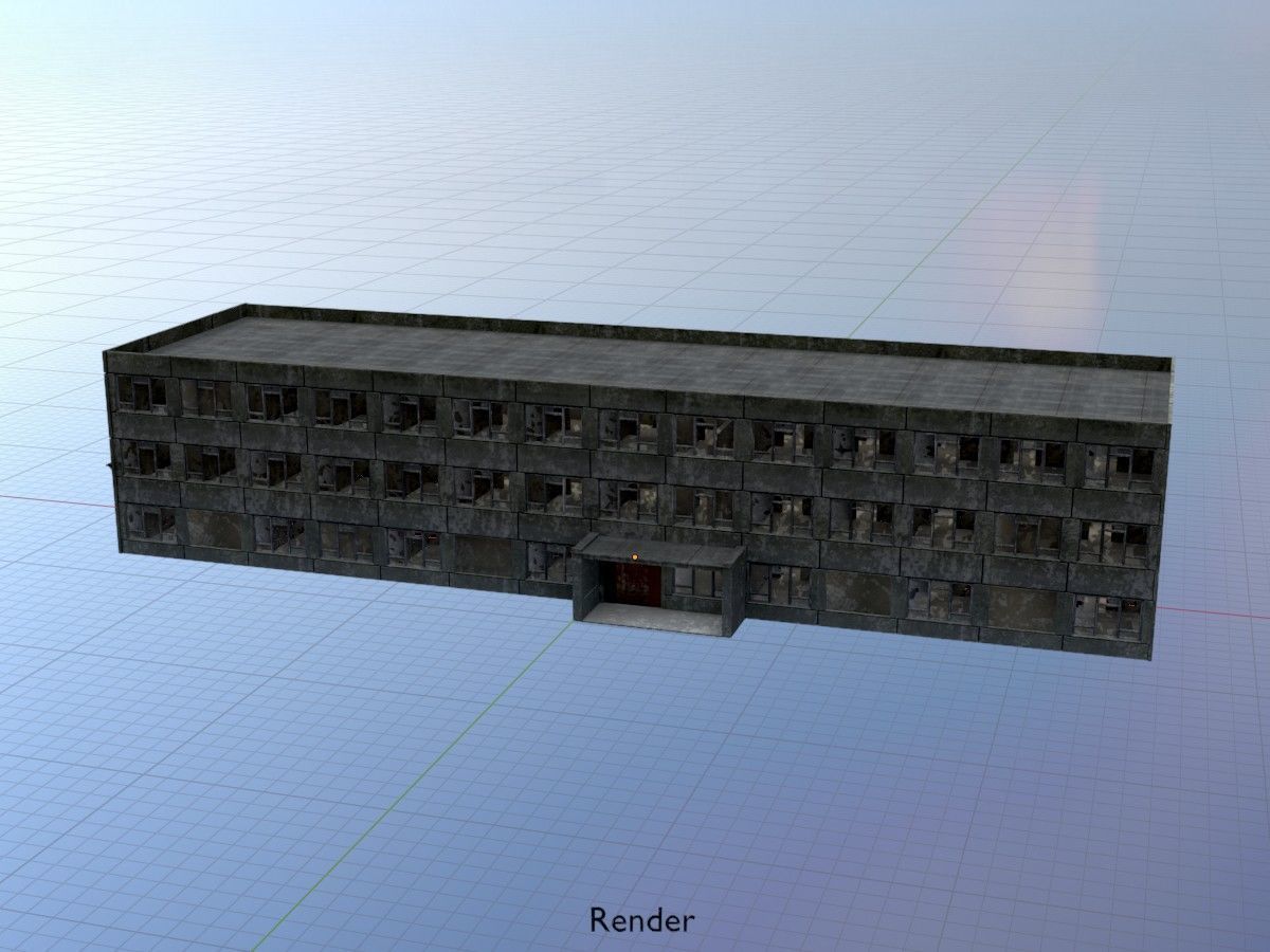 Old military barracks version 1 package 3D Model Collection_102