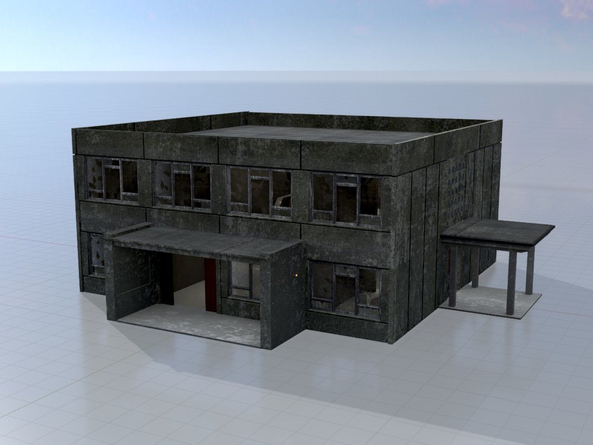 Old military barracks version 1 package 3D Model Collection_52