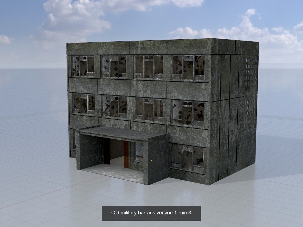 Old military barracks version 1 package 3D Model Collection_16