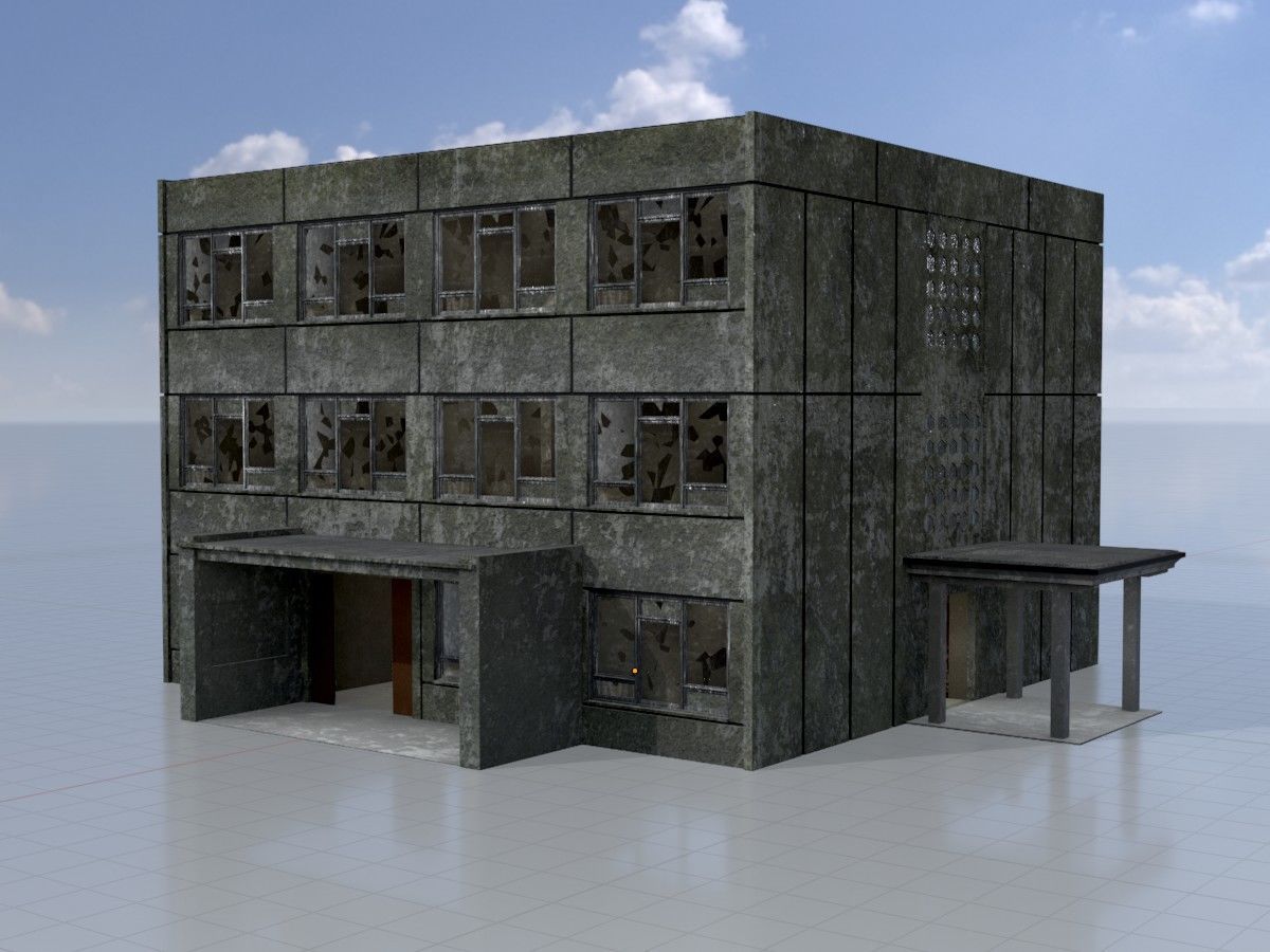 Old military barracks version 1 package 3D Model Collection_55