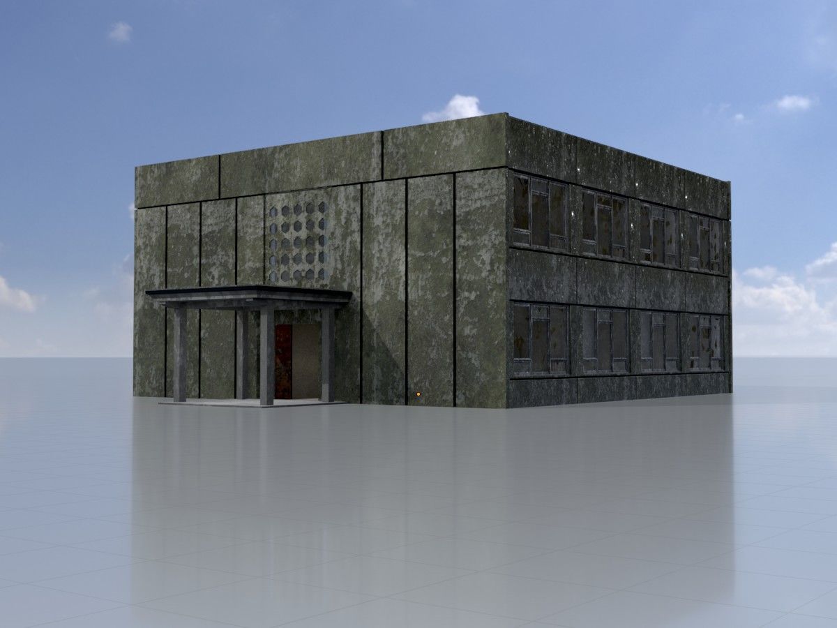 Old military barracks version 1 package 3D Model Collection_35