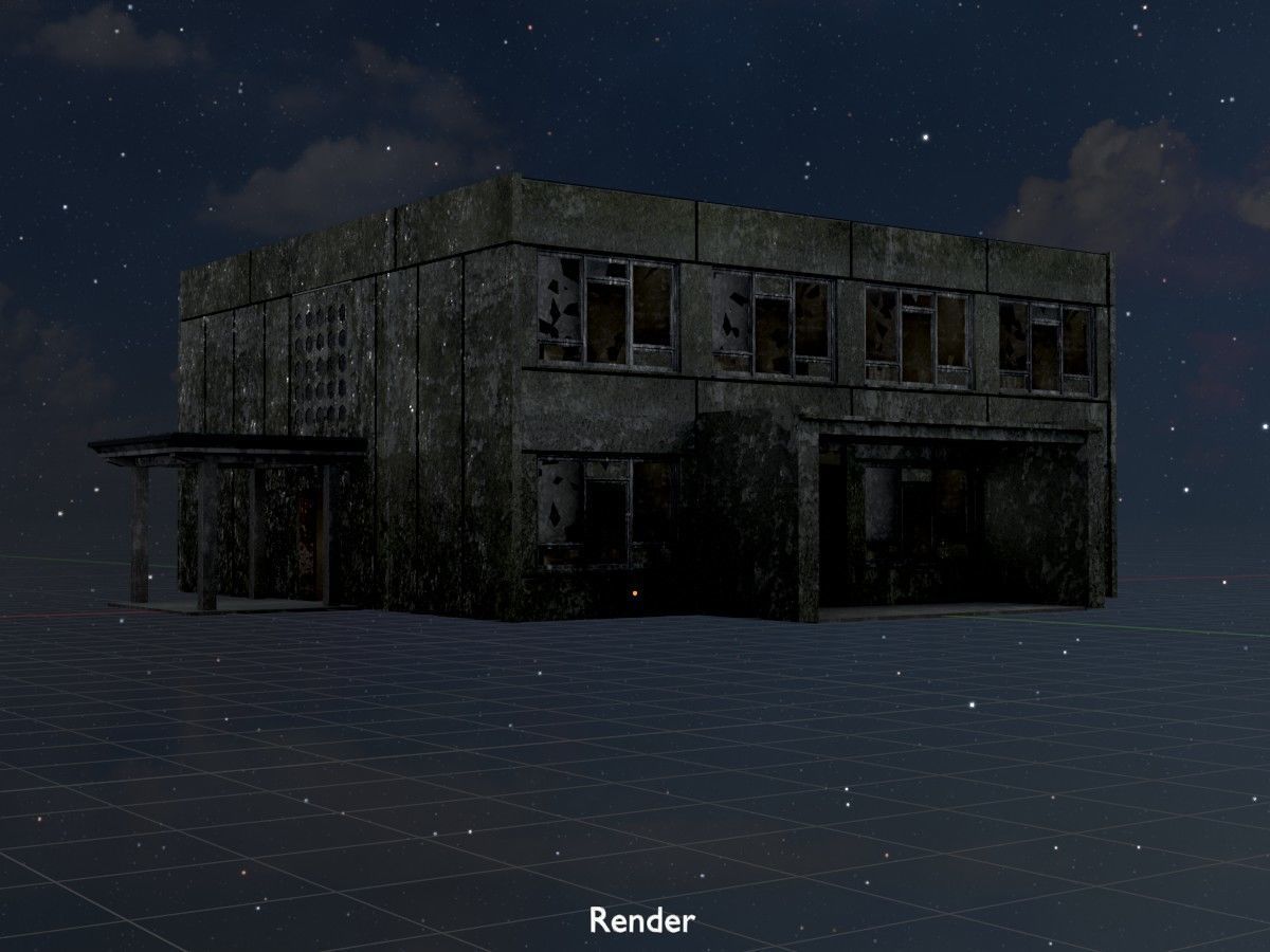 Old military barracks version 1 package 3D Model Collection_95
