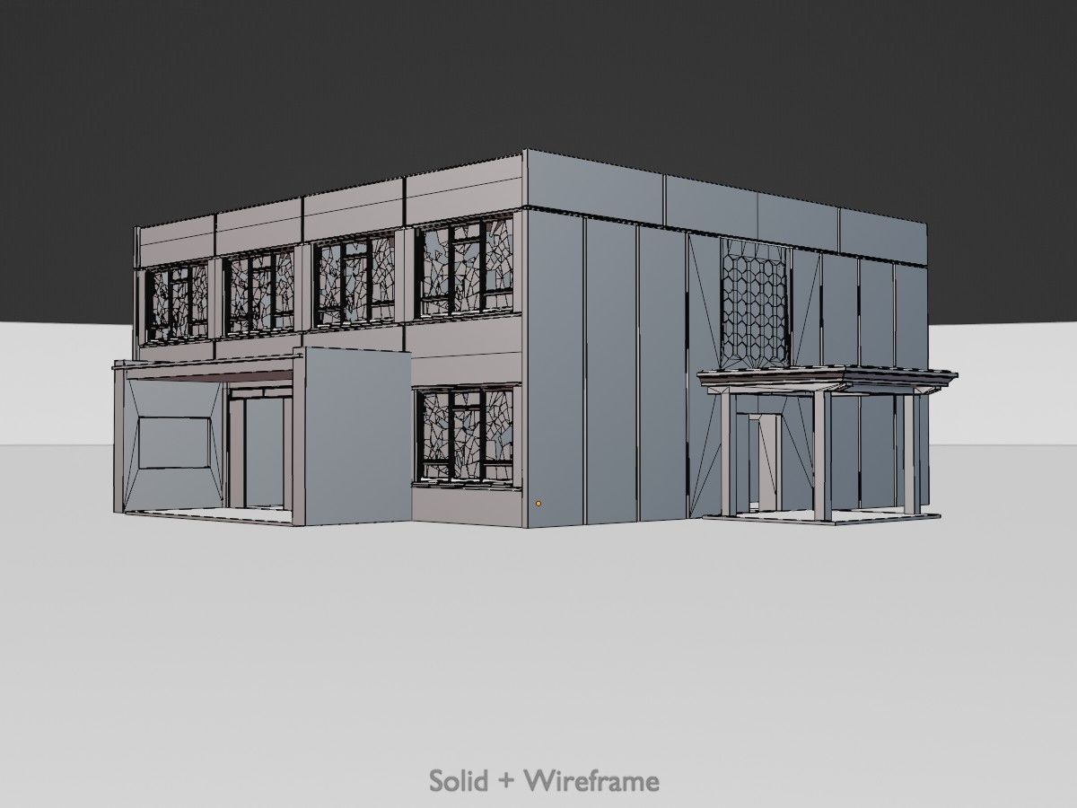 Old military barracks version 1 package 3D Model Collection_81