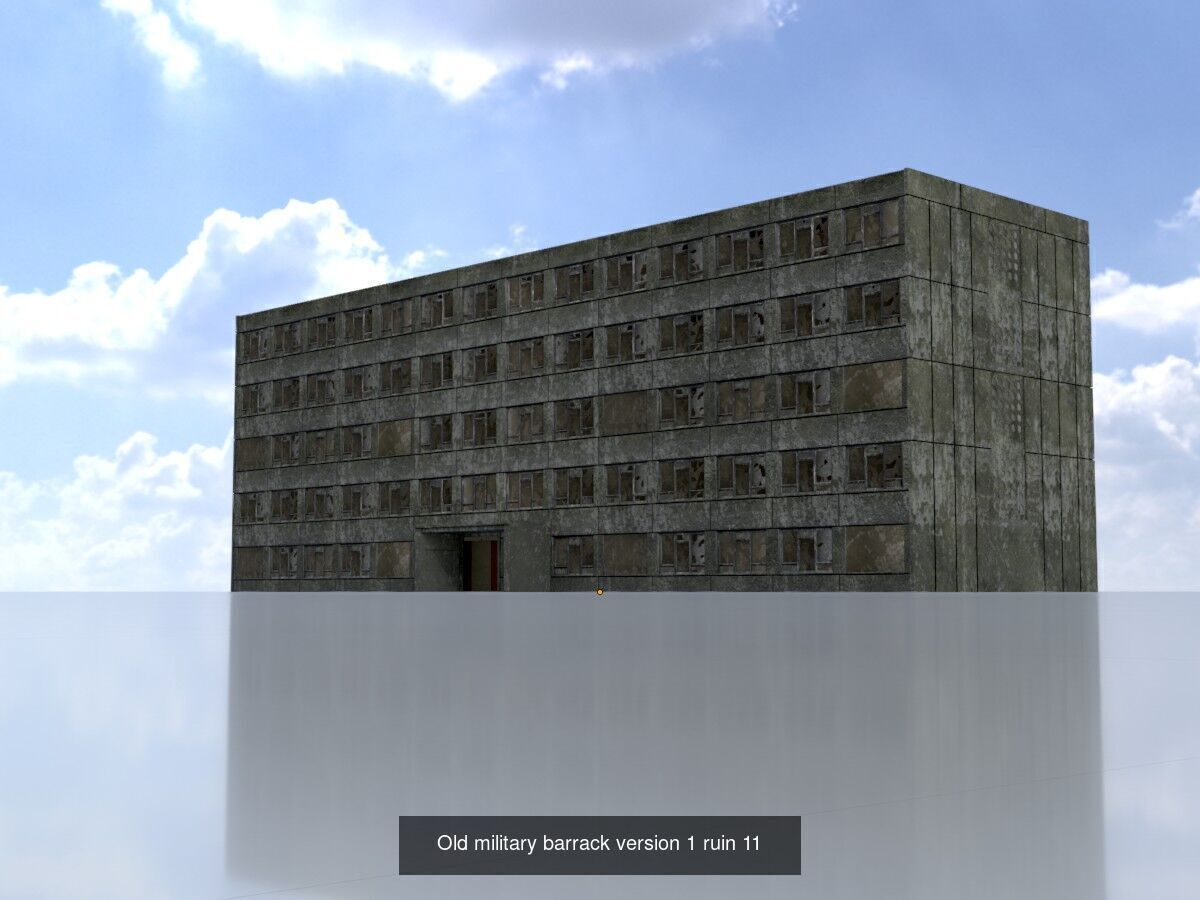 Old military barracks version 1 package 3D Model Collection_24