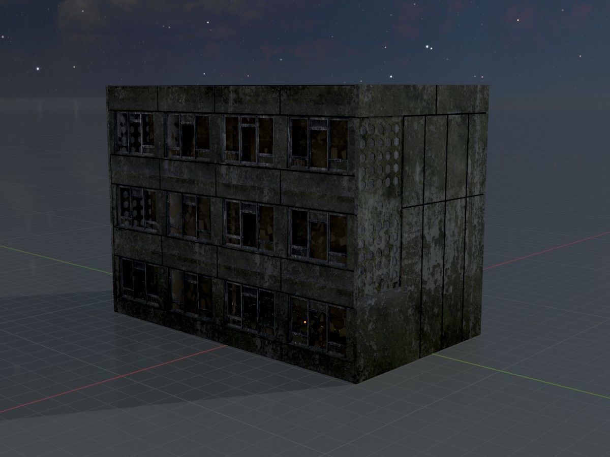 Old military barracks version 1 package 3D Model Collection_63