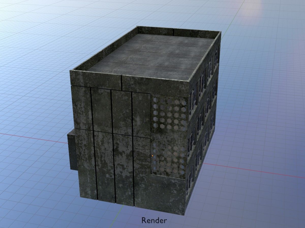 Old military barracks version 1 package 3D Model Collection_126