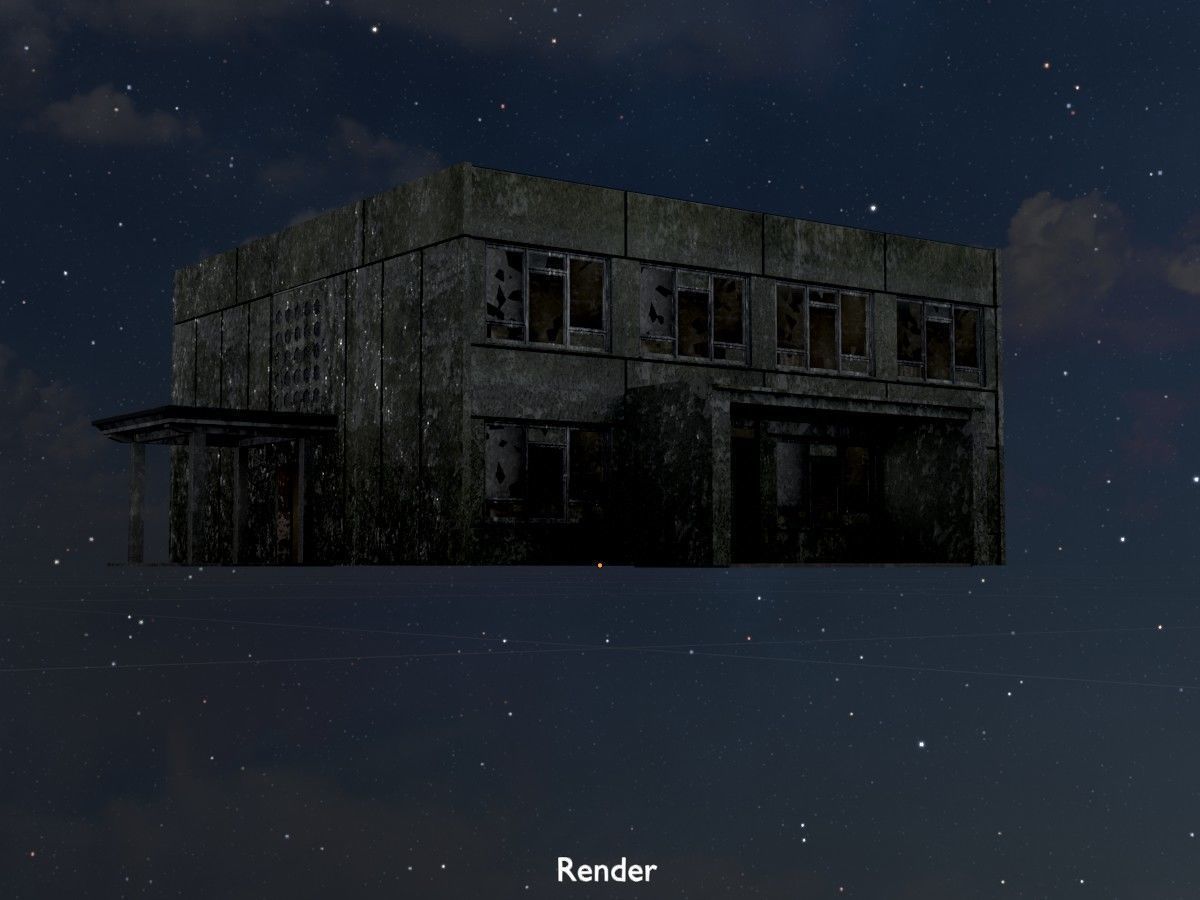 Old military barracks version 1 package 3D Model Collection_92