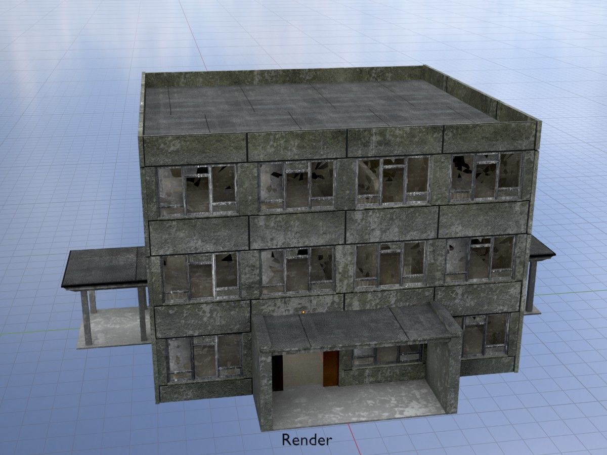 Old military barracks version 1 package 3D Model Collection_123