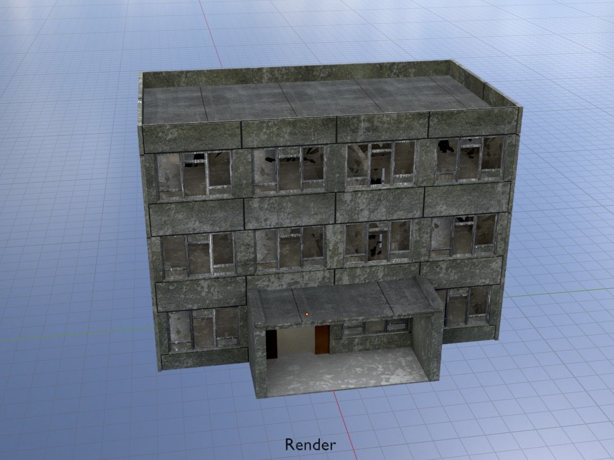 Old military barracks version 1 package 3D Model Collection_120