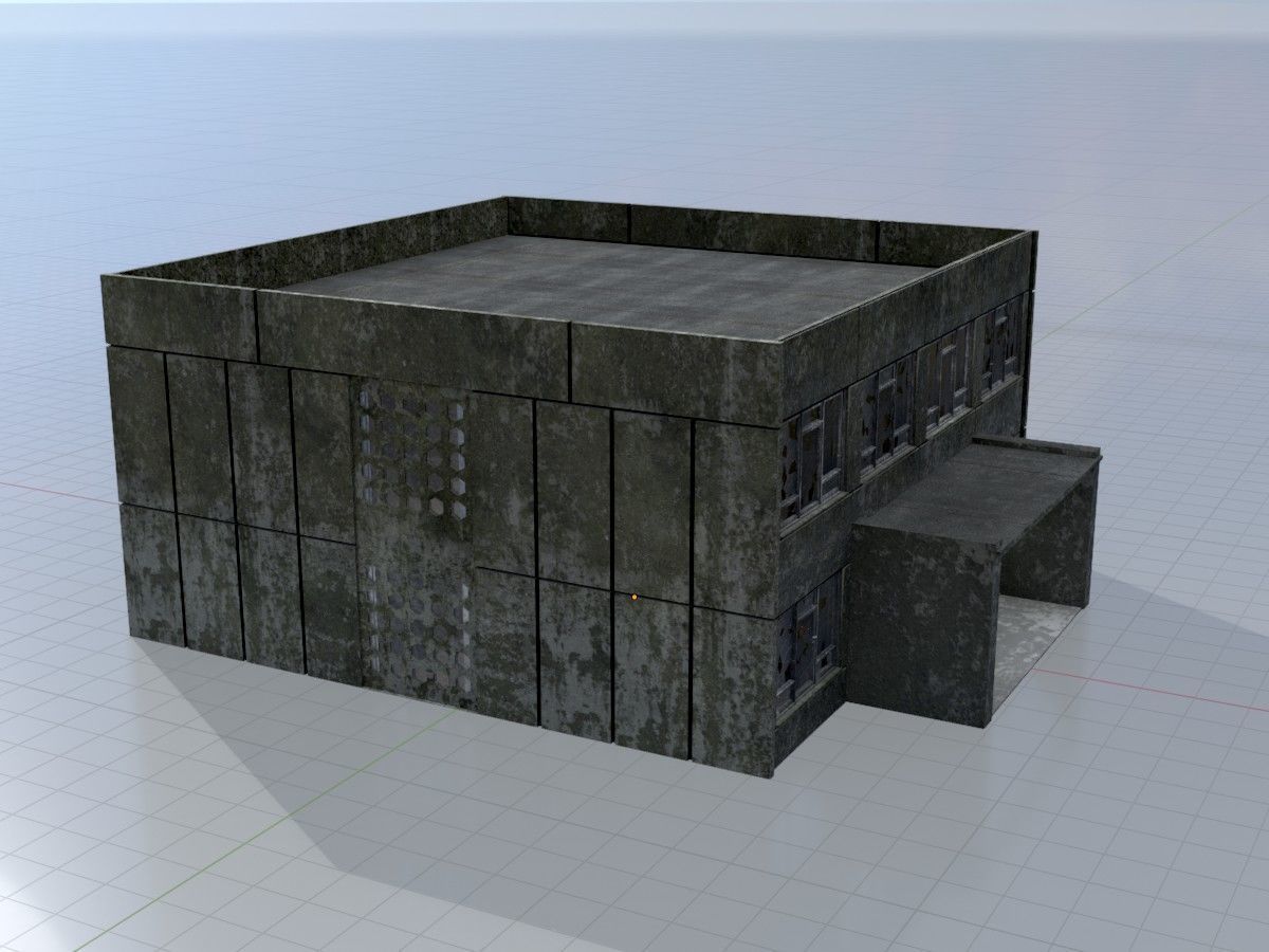 Old military barracks version 1 package 3D Model Collection_47