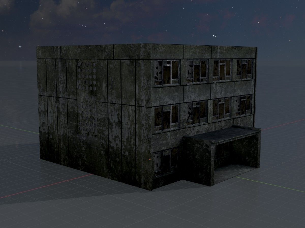 Old military barracks version 1 package 3D Model Collection_56
