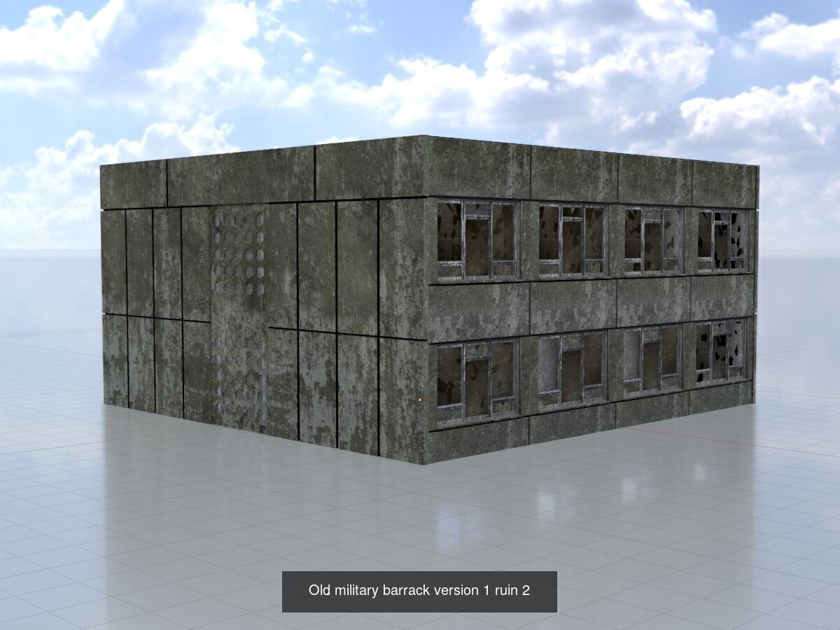 Old military barracks version 1 package 3D Model Collection_15