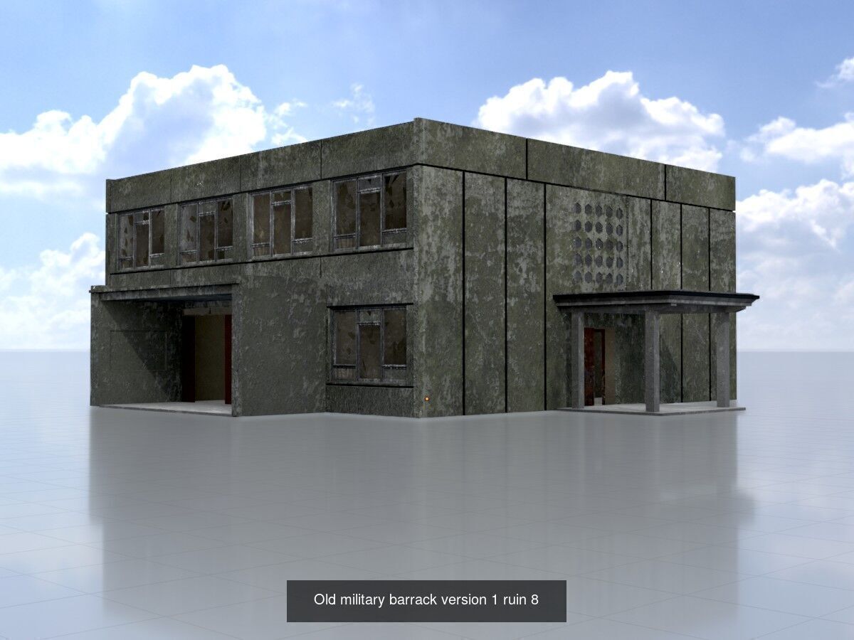 Old military barracks version 1 package 3D Model Collection_21