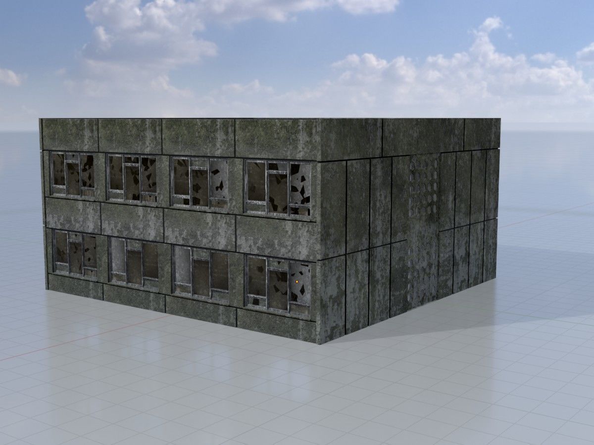 Old military barracks version 1 package 3D Model Collection_32
