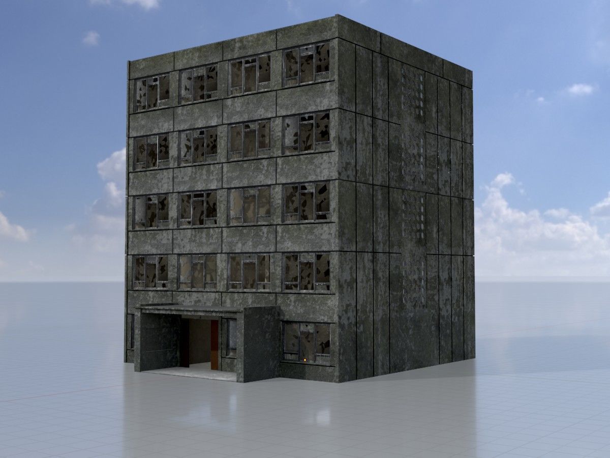 Old military barracks version 1 package 3D Model Collection_36