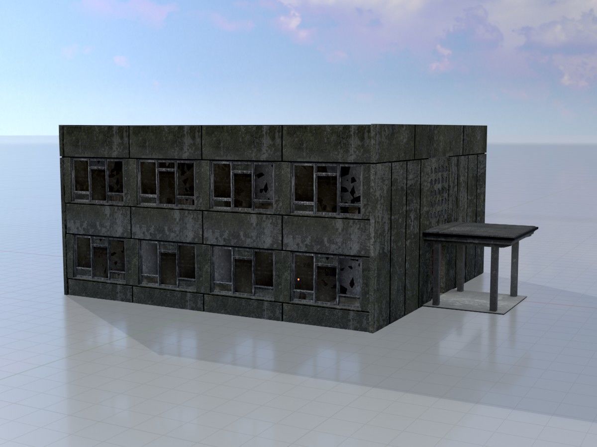 Old military barracks version 1 package 3D Model Collection_50