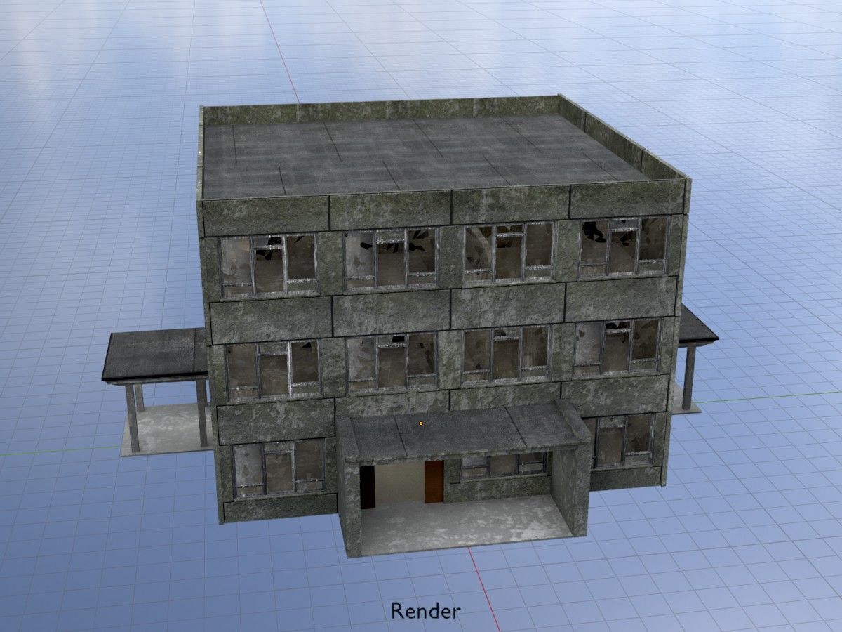 Old military barracks version 1 package 3D Model Collection_121