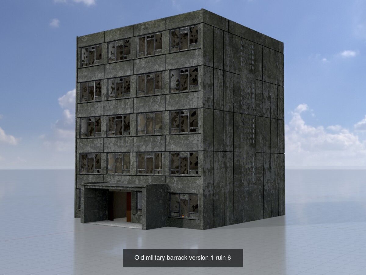 Old military barracks version 1 package 3D Model Collection_19