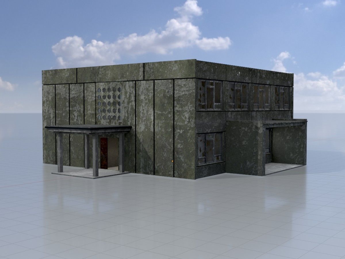 Old military barracks version 1 package 3D Model Collection_37