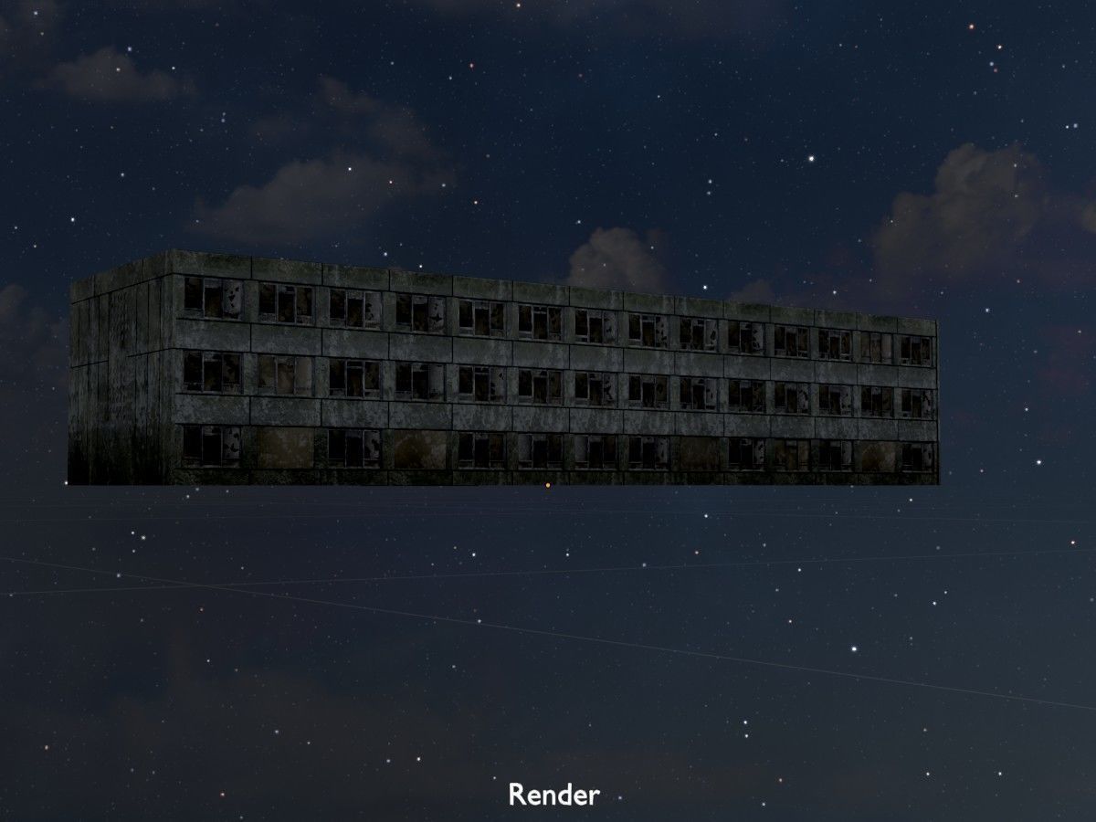 Old military barracks version 1 package 3D Model Collection_86