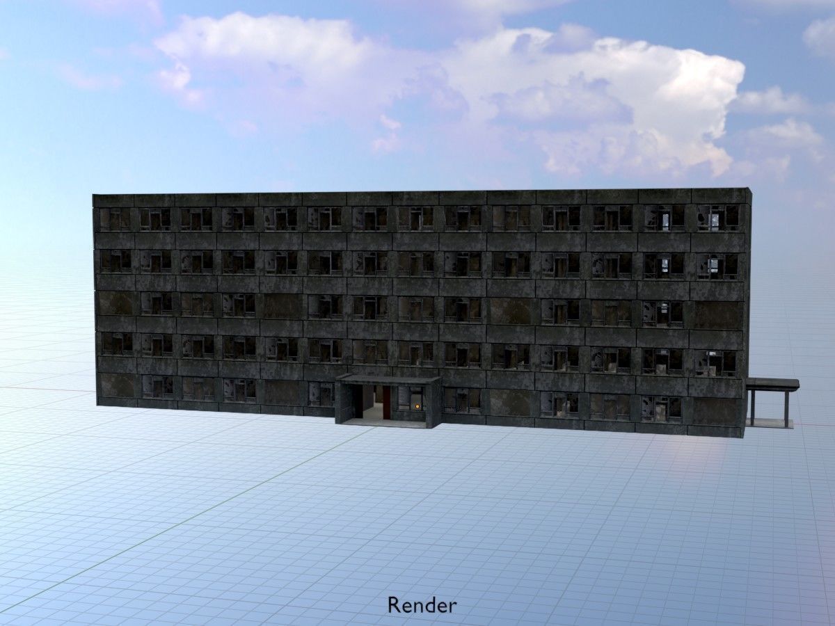 Old military barracks version 1 package 3D Model Collection_101