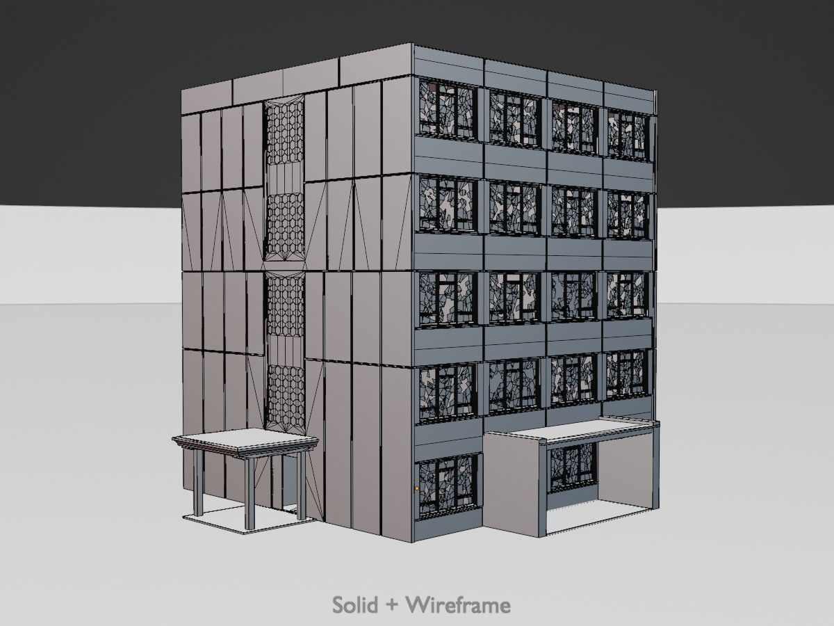 Old military barracks version 1 package 3D Model Collection_82
