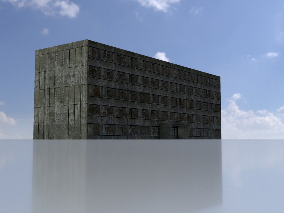 Old military barracks version 1 package 3D Model Collection_29