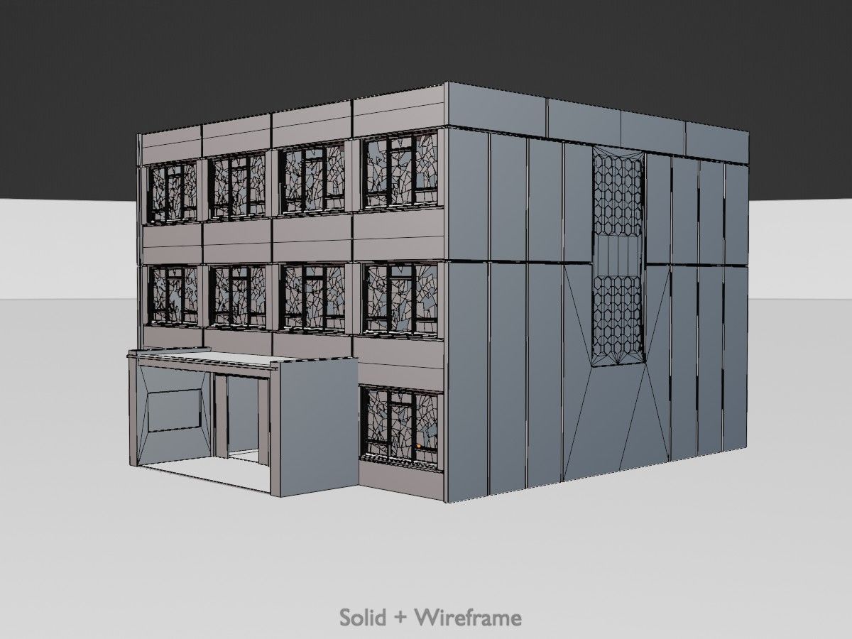 Old military barracks version 1 package 3D Model Collection_69