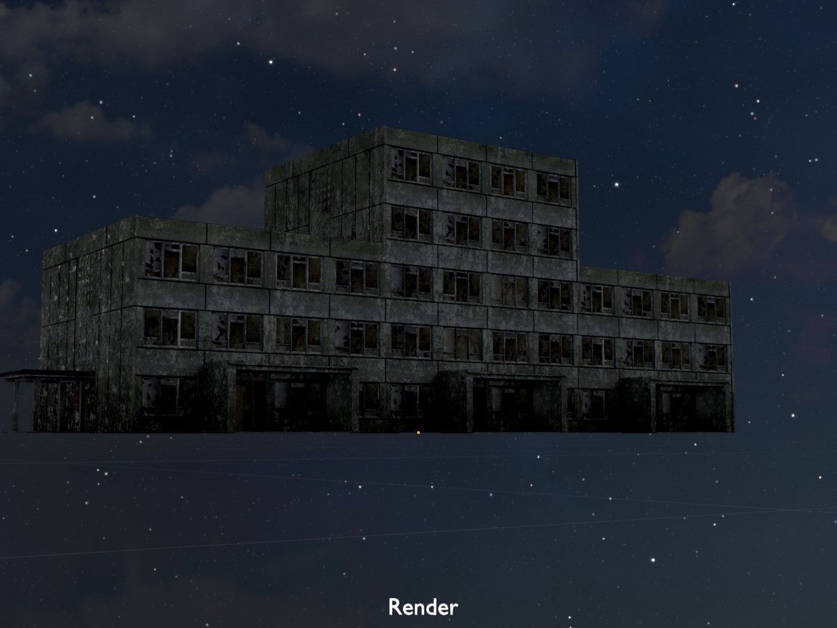 Old military barracks version 1 package 3D Model Collection_84