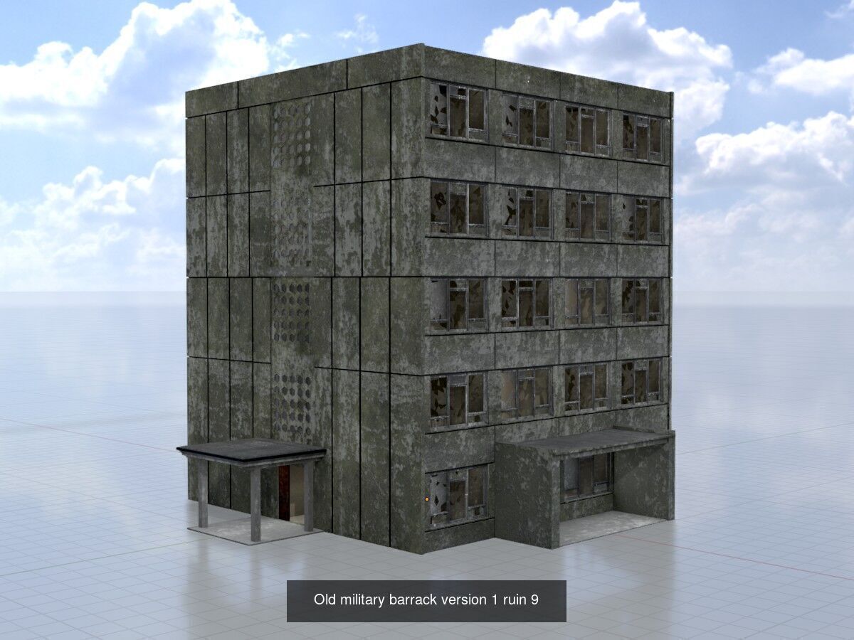 Old military barracks version 1 package 3D Model Collection_22