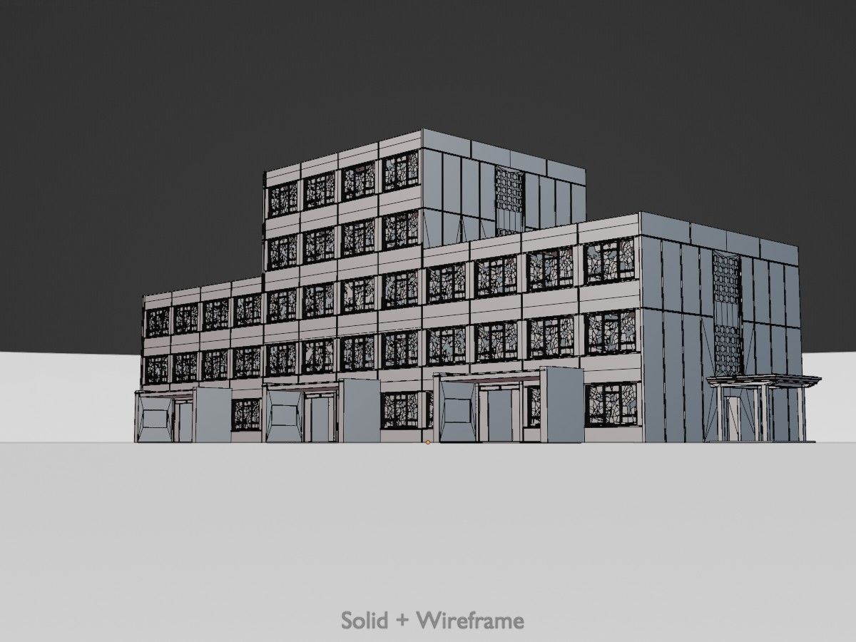 Old military barracks version 1 package 3D Model Collection_70
