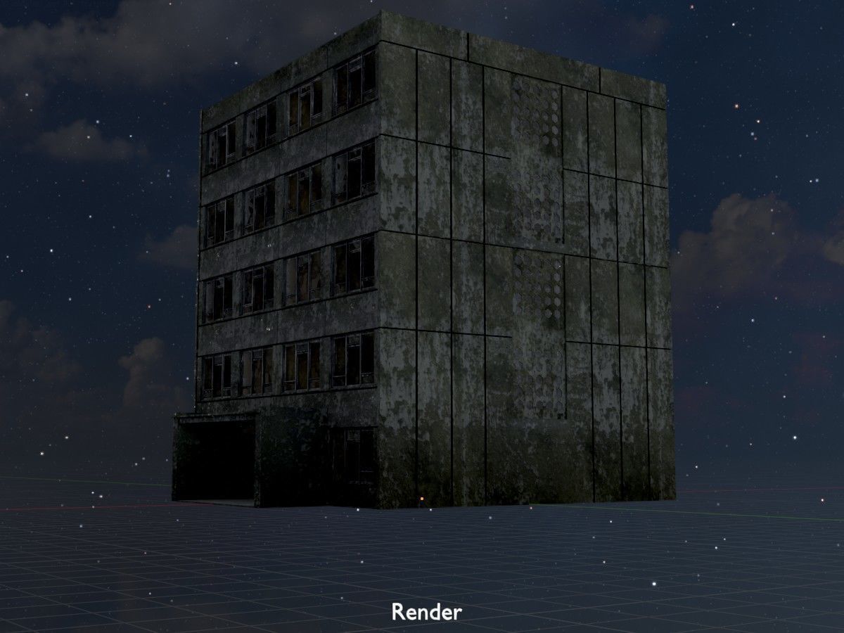 Old military barracks version 1 package 3D Model Collection_93