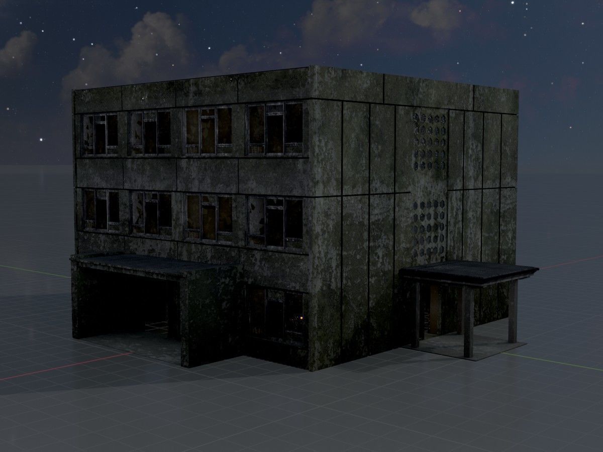 Old military barracks version 1 package 3D Model Collection_66