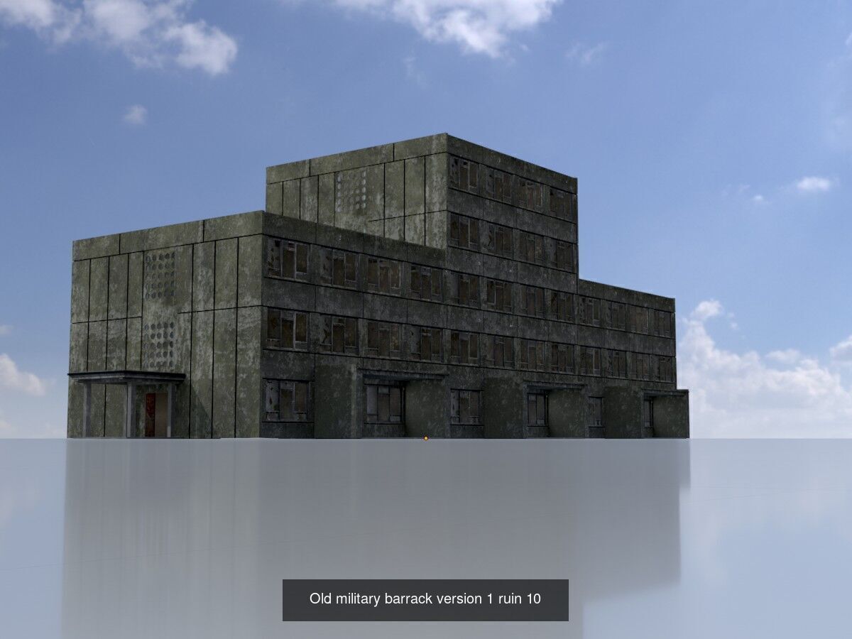 Old military barracks version 1 package 3D Model Collection_23
