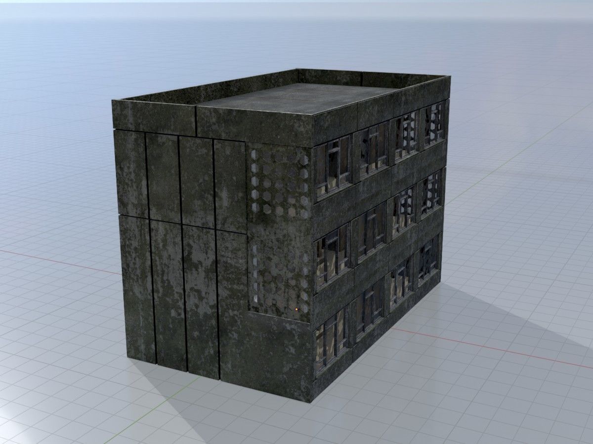 Old military barracks version 1 package 3D Model Collection_48
