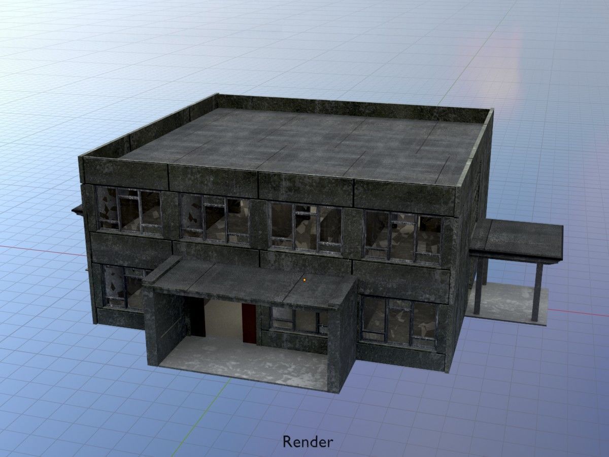 Old military barracks version 1 package 3D Model Collection_110