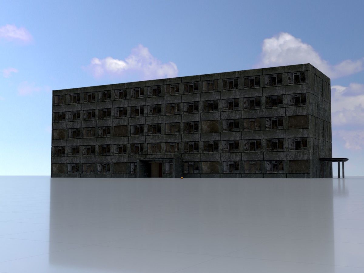 Old military barracks version 1 package 3D Model Collection_43