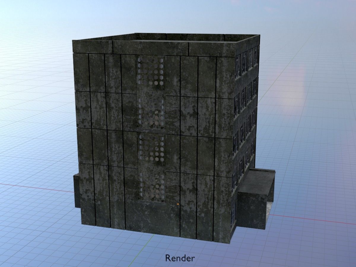 Old military barracks version 1 package 3D Model Collection_108