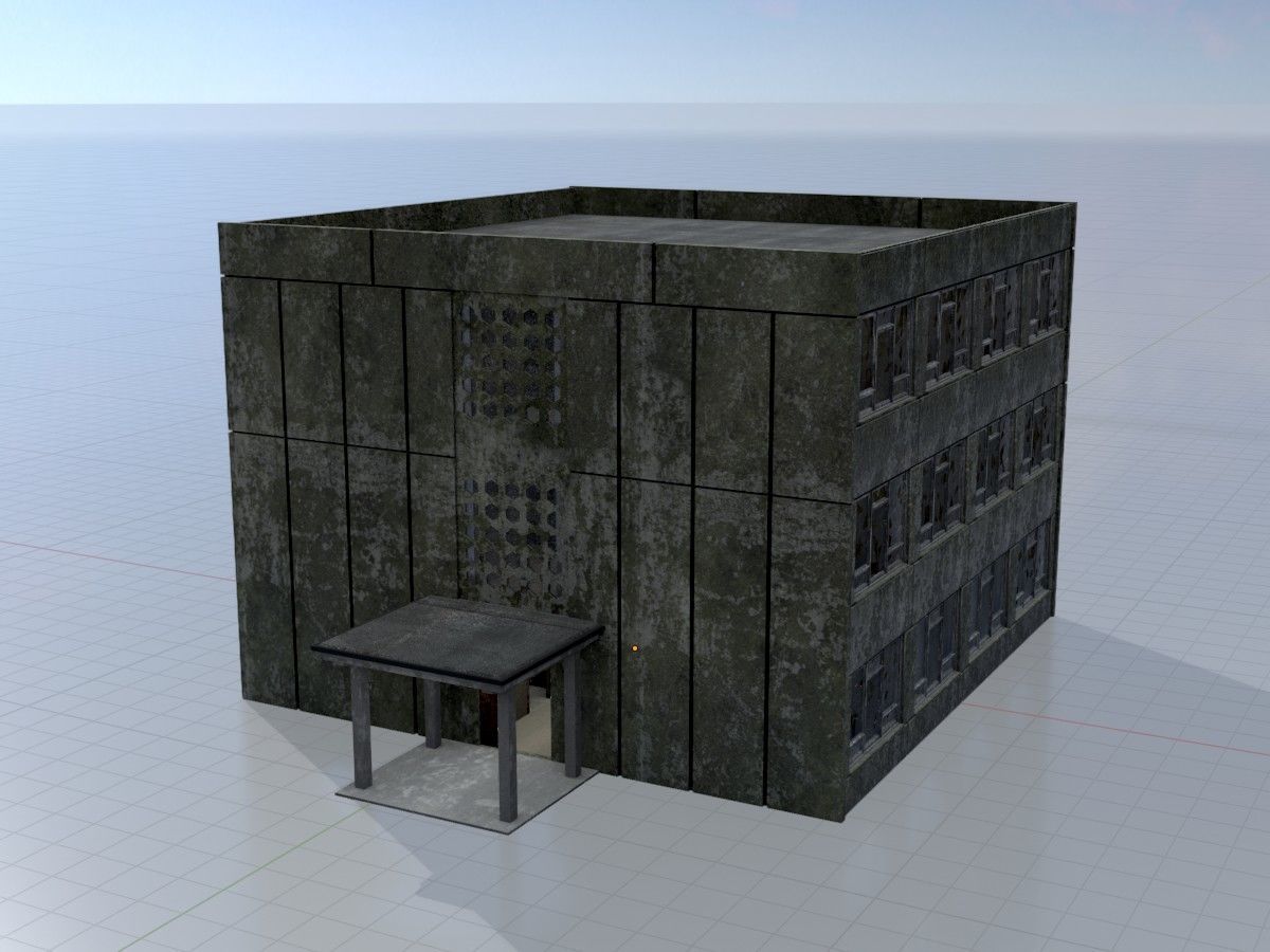 Old military barracks version 1 package 3D Model Collection_49