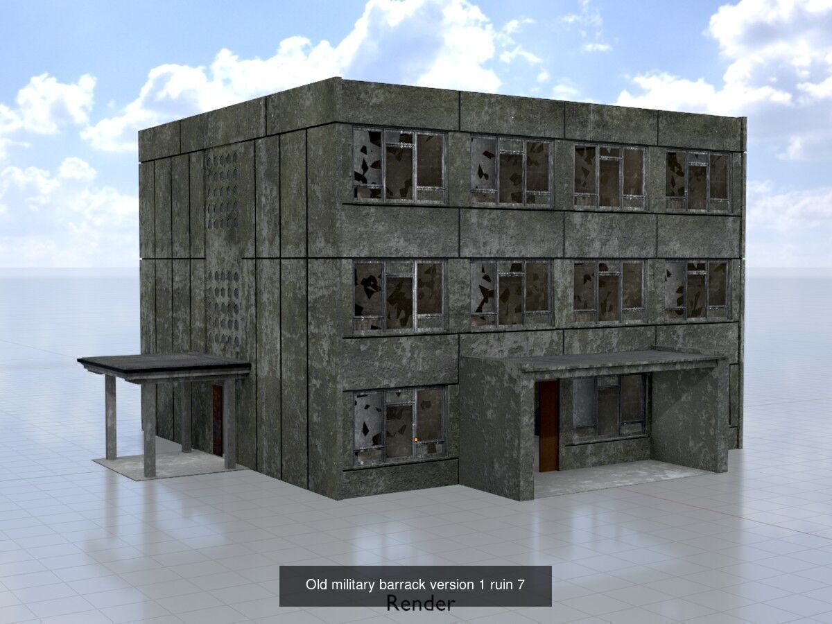 Old military barracks version 1 package 3D Model Collection_20