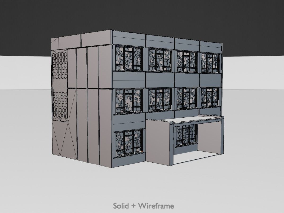 Old military barracks version 1 package 3D Model Collection_76