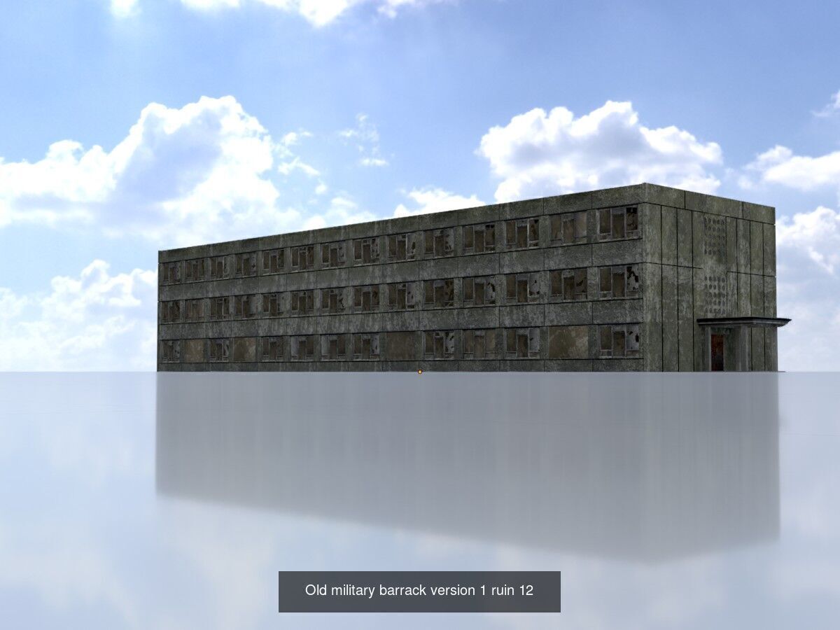 Old military barracks version 1 package 3D Model Collection_25