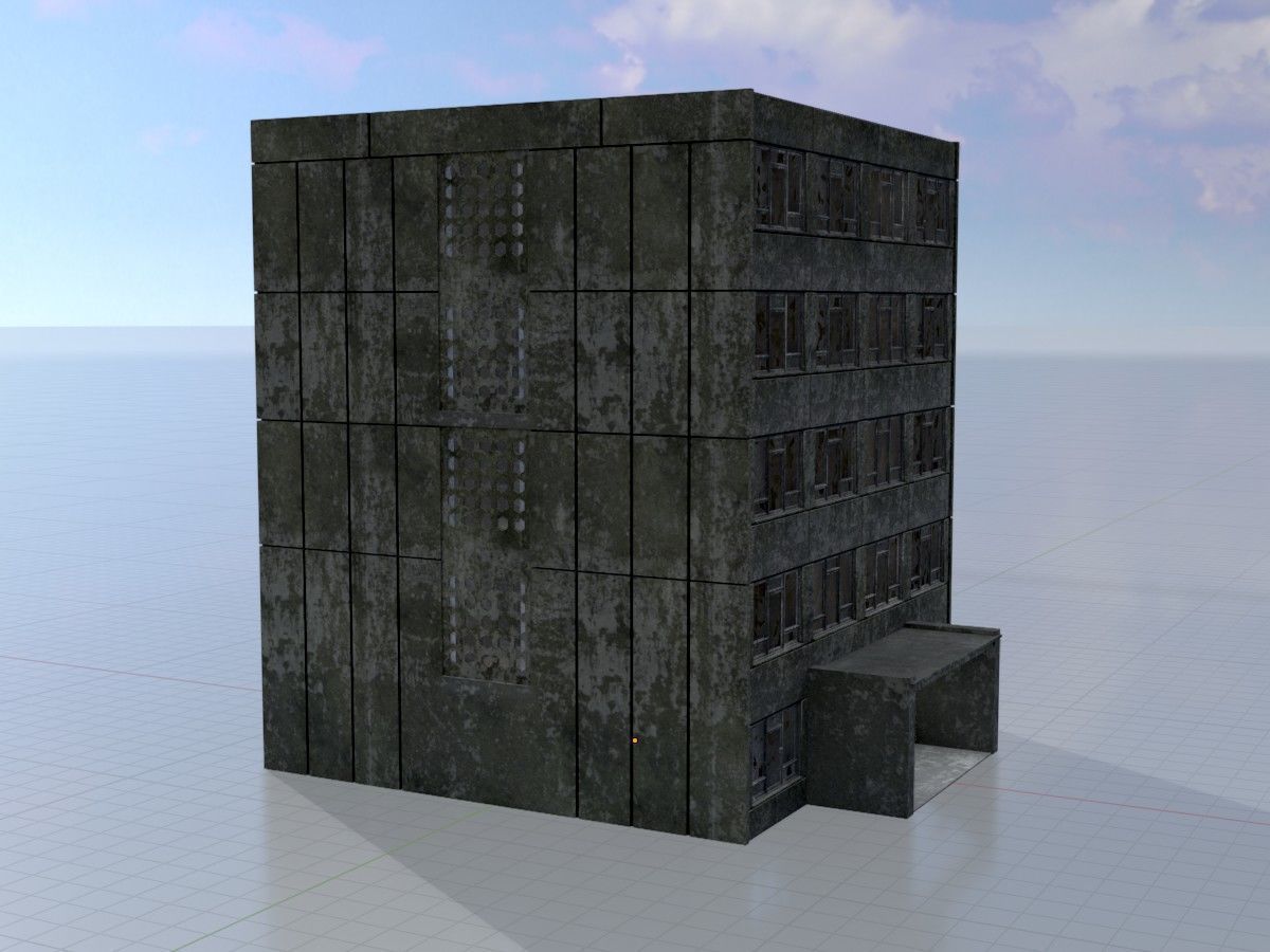 Old military barracks version 1 package 3D Model Collection_51