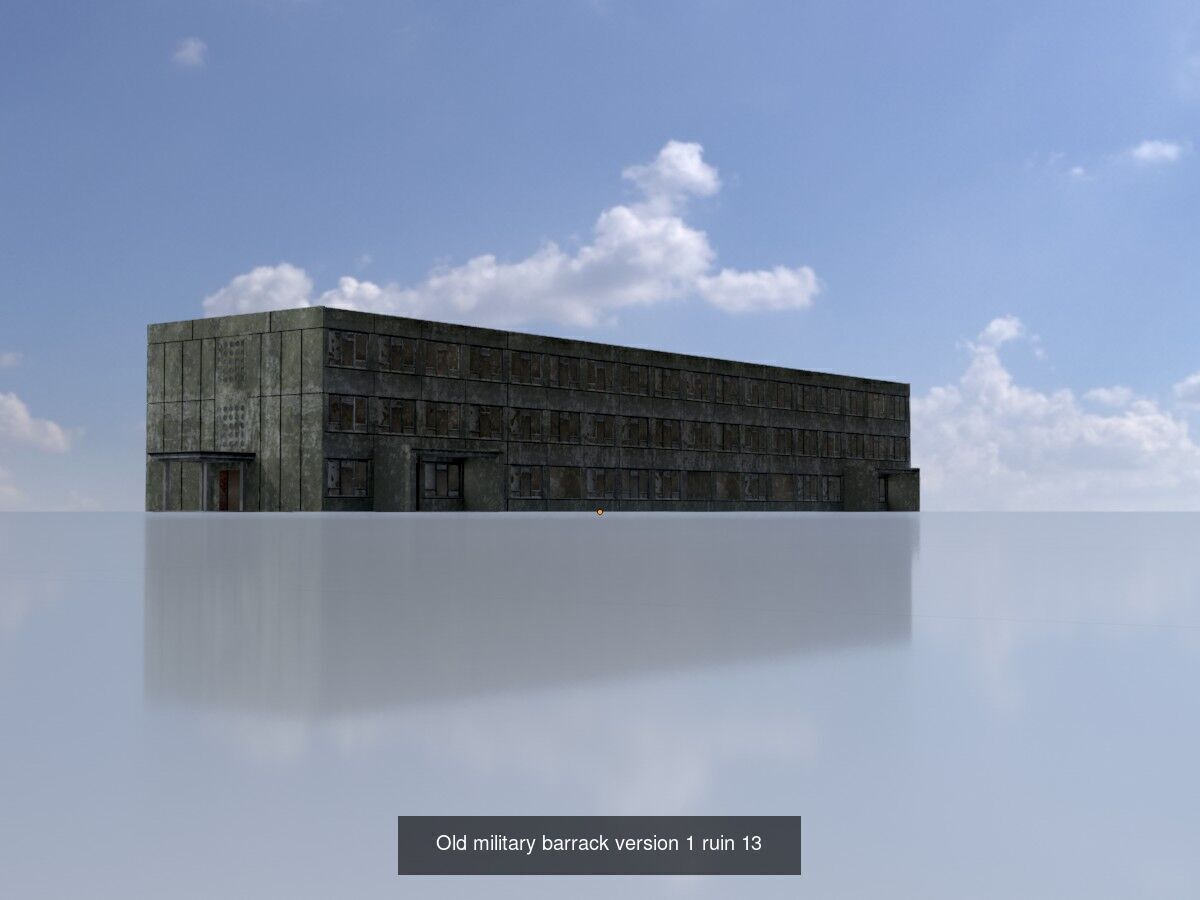 Old military barracks version 1 package 3D Model Collection_26
