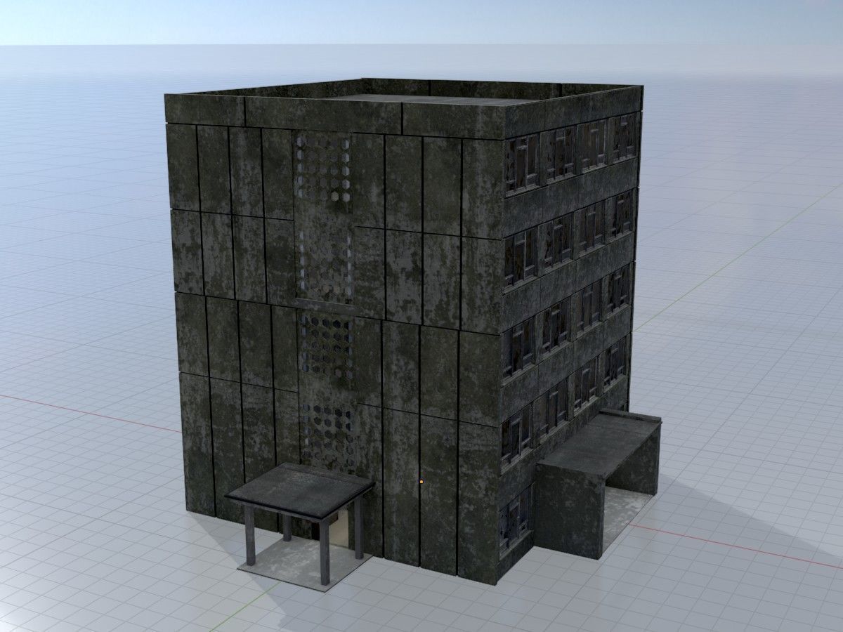 Old military barracks version 1 package 3D Model Collection_53
