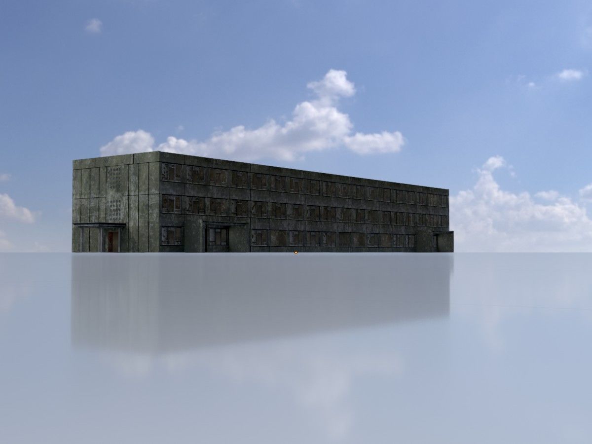 Old military barracks version 1 package 3D Model Collection_41