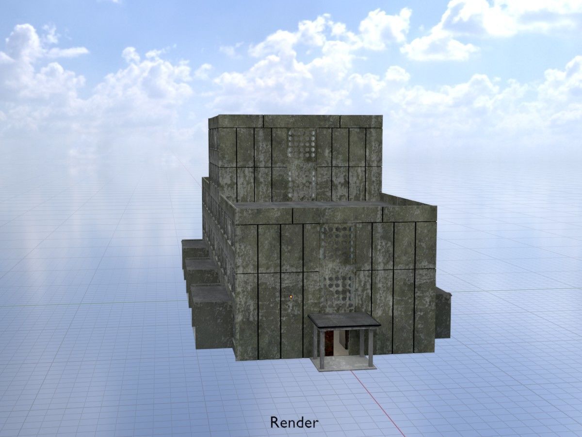 Old military barracks version 1 package 3D Model Collection_115