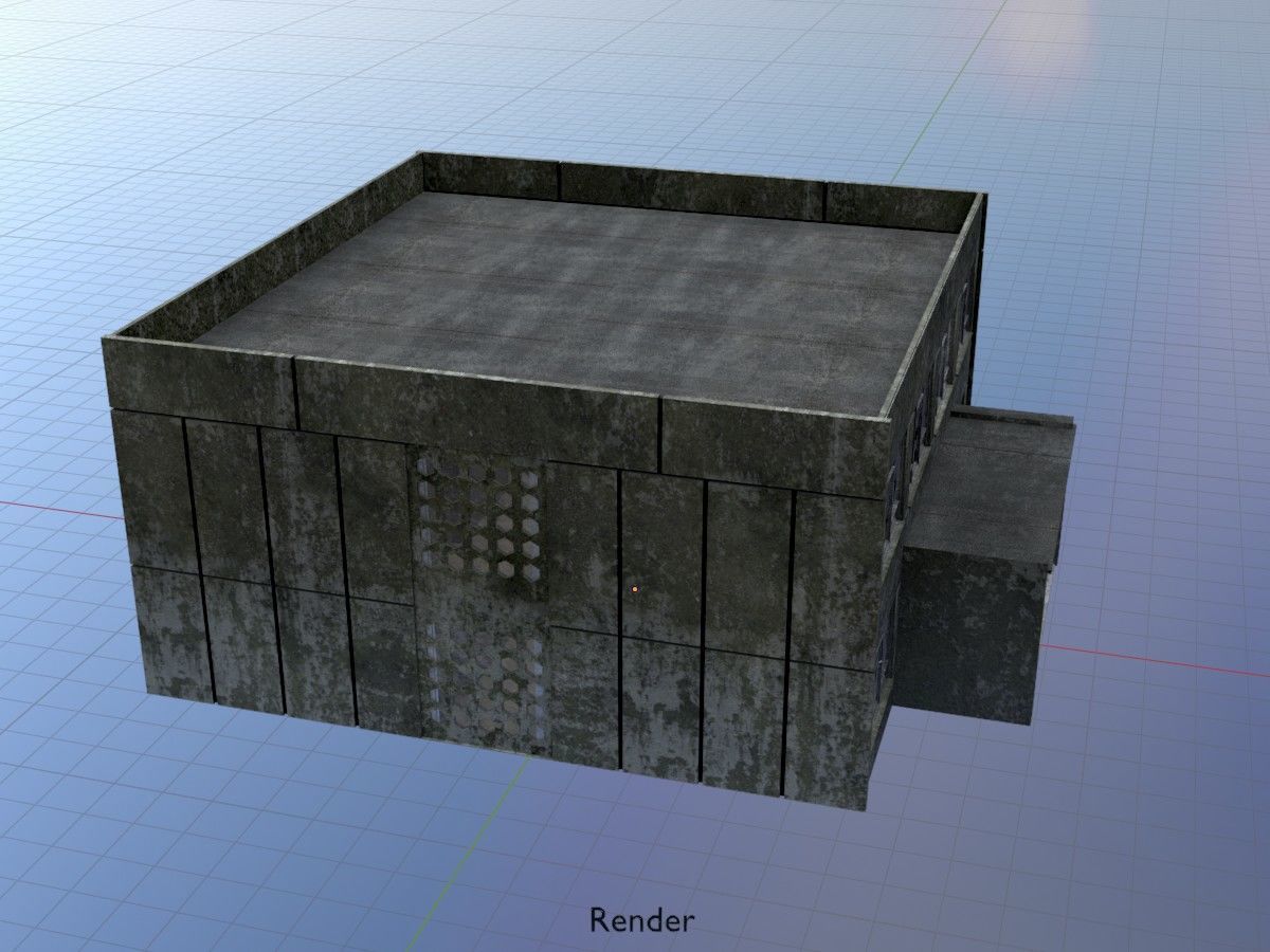 Old military barracks version 1 package 3D Model Collection_105