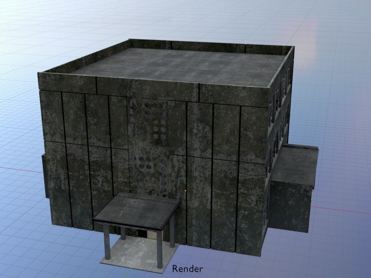 Old military barracks version 1 package 3D Model Collection_109