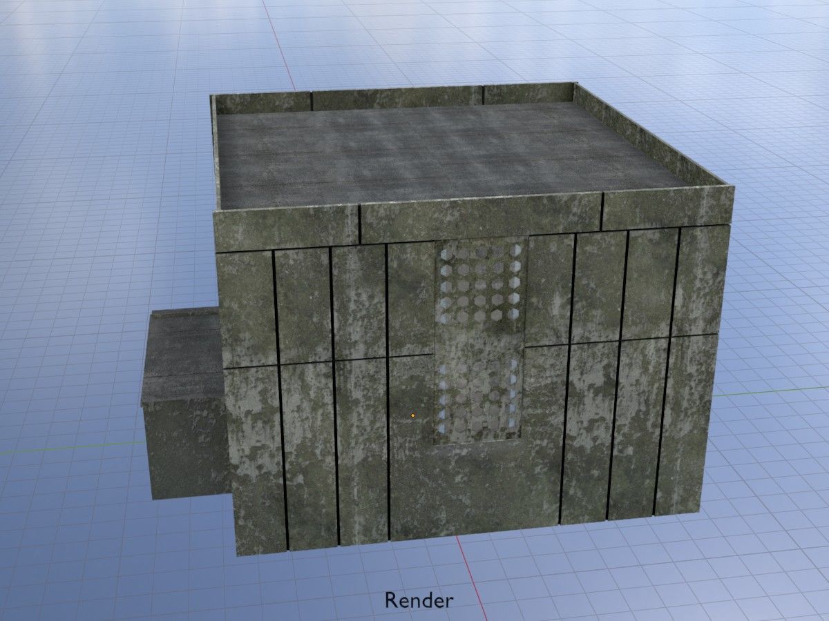 Old military barracks version 1 package 3D Model Collection_112